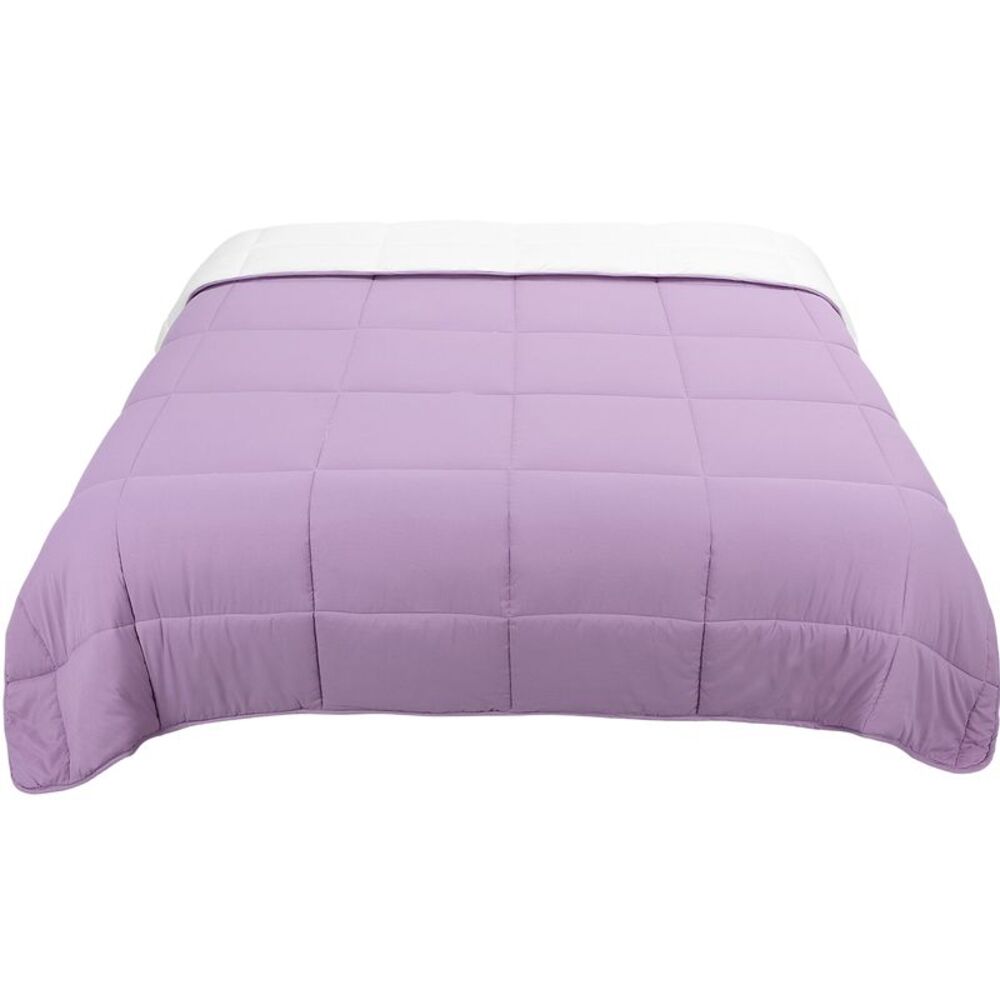 Comforter Quilt Down Alternative Reversible Duvet Insert Light Purple/White KING